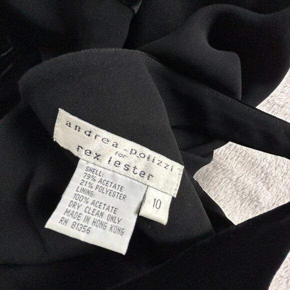 Andrea Polizzi For Rex Lester Black Velvet Striped Mini Dress Size 10 Lined - Picture 3 of 9